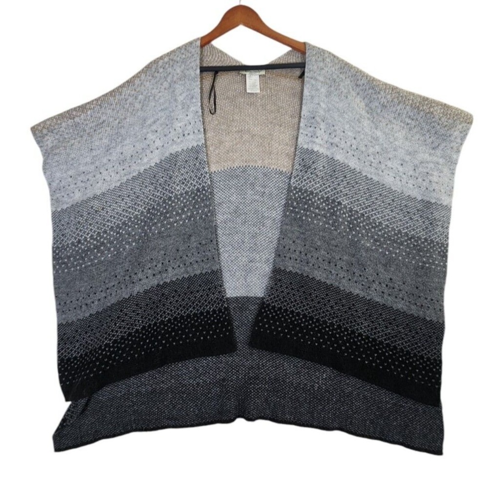 Cocogio Poncho Sweater Women's One Size Multicolor Strip Wool Alpaca Blend Italy